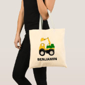 Graafmachine graver constructie kinderen tote bag (Voorkant (product))