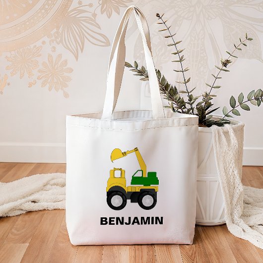 Graafmachine graver constructie kinderen tote bag