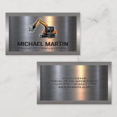 Graafmachine Logo | Metal   Visitekaartje (Voorkant / Achterkant)