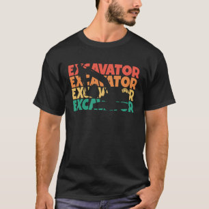 Graafmachine Retro Tekst Lader Graafmachine Bedien T-shirt