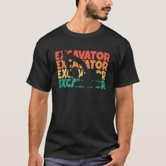 Graafmachine Retro Tekst Loader Backhoe Graafmachi T-shirt