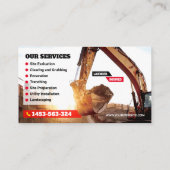 Graafwerk, Landopruiming, Bouw, Graafmachine Visitekaartje (Achterkant)