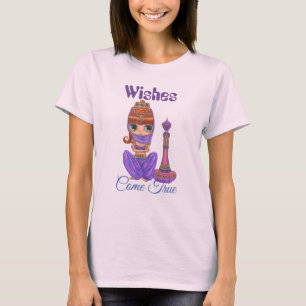 Graag kom je met echte Paarse Genie Girl Magic Bot T-shirt
