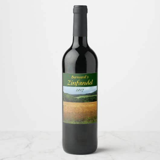 Graan Harvest Fields Wine Label Wijn Etiket (Voorkant)