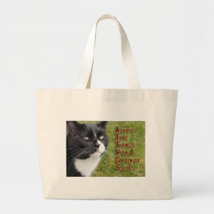 Graan van Motivatie citaat van zoutkat Grote Tote Bag