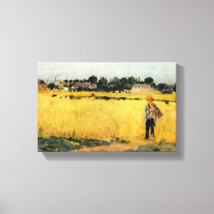 Graanveld (door Berthe Morisot) Canvas Afdruk