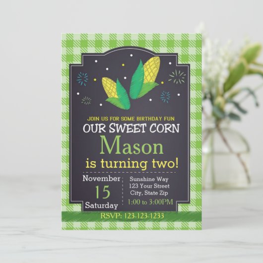 Graanverjaardagsuitnodiging Kaart (Staand voorkant)