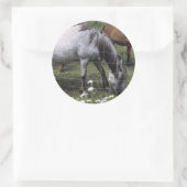 Graaspaarden Ronde Sticker (Tas)