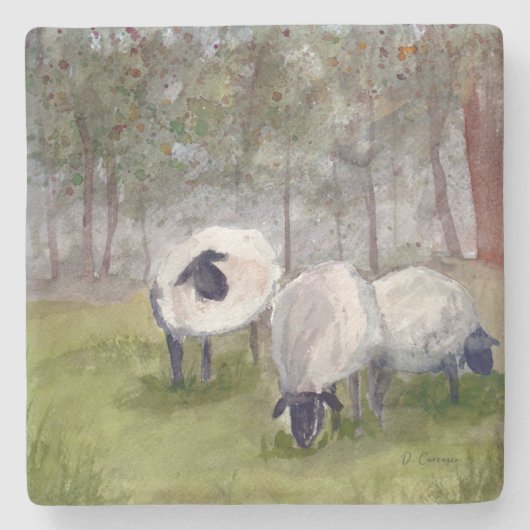 Graasschaap Stenen Onderzetter (Voorkant)