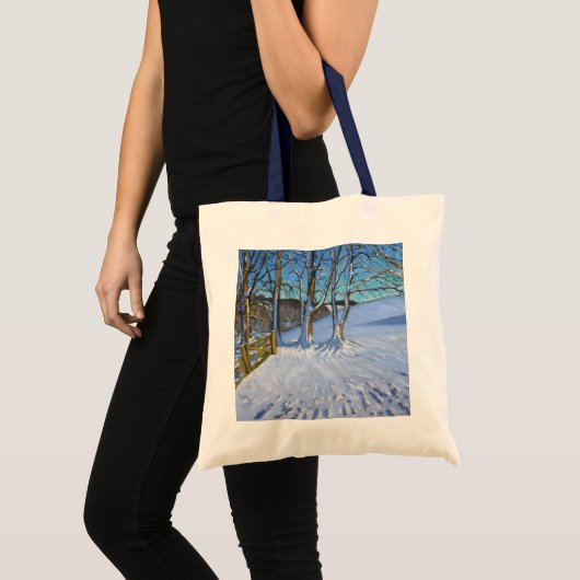 Graat en bomen Winter Dam Lane Derbyshire 2013 Tote Bag (Voorkant (product))