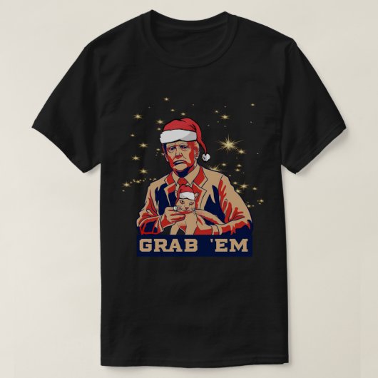Grab Em Chat Funny Trump Tshirt Noël Noël Cadeau N (Design devant)
