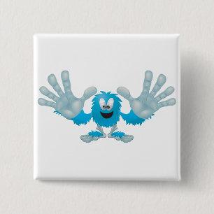 grabby - slap tien keer een blauw monster vierkante button 5,1 cm