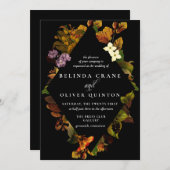 Grace Automne Sombre Vintage Mariage Invitations (Devant / Derrière)