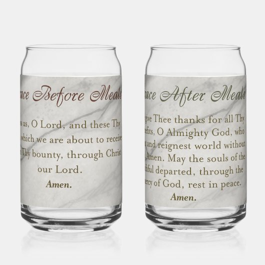 Grace Before & After Meals Prayer Blikvorm Glas (Achterkant)