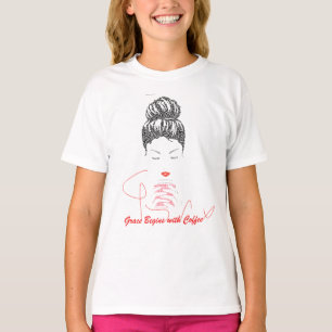 Grace Begint met Koffie Typografie T-shirt