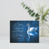 Grace Bible Verse Mute Swan Cartes postales (Debout devant)