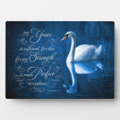 Grace Bible Verse Mute Swan Easel Plaque (Devant)