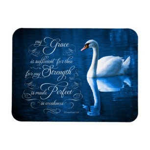 Grace Bible Verse Mute Swan Photo Magnet