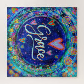 Grace Blue Whimsical Fun Inspirivity Legpuzzel (Horizontaal)