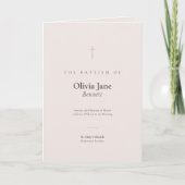 Grace Blush Minimaal Kruis Gevouwen Doop Programma (Voorkant)