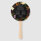 Grace  Dark Wedding Program Hand Fan Handwaaier (Achterkant)