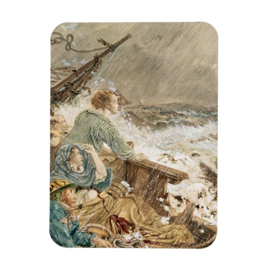 Grace Darling en haar vader redden de schipbreuk Magneet (Verticaal)