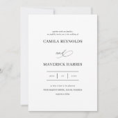 Grace Elegant Calligrafie Wedding Kaart (Voorkant)