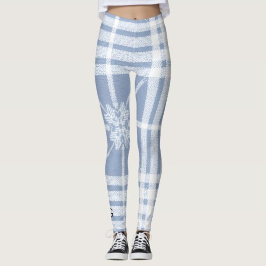 Grace Frost & Sky Nordic PlaidPatroon VERVAADE BOL Leggings (Voorkant)