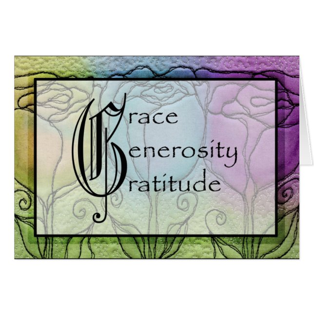 Grâce, générosité, carte de gratitude (Devant Horizontal)