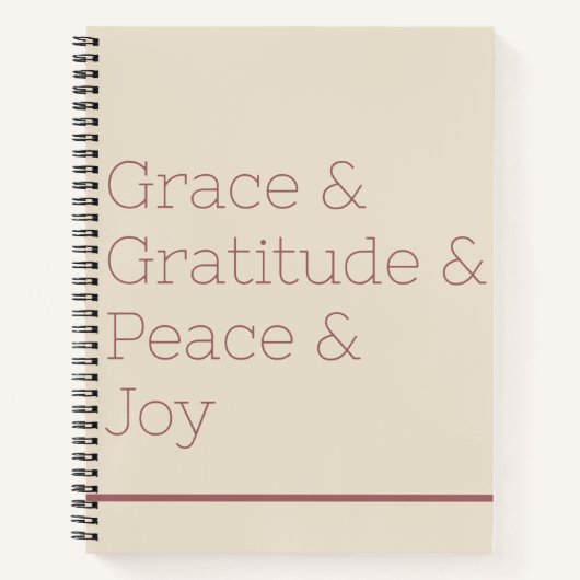 Grace Gratitude Peace Joie Bullet Journal (Devant)