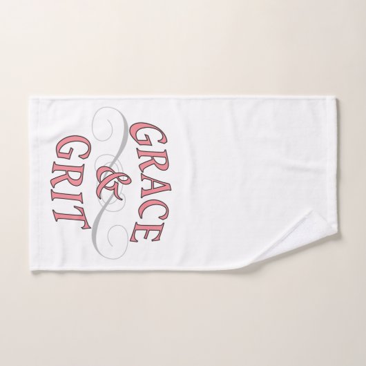 Grace & Gris en rose et gris (Serviette à main)