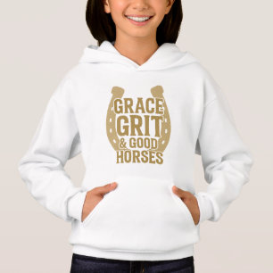 Grace, Grit & Good Horses Western Meisjes Hoodie