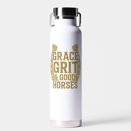 Grace, Grit & Good Horses Western Water Bottle Waterfles (Voorkant)