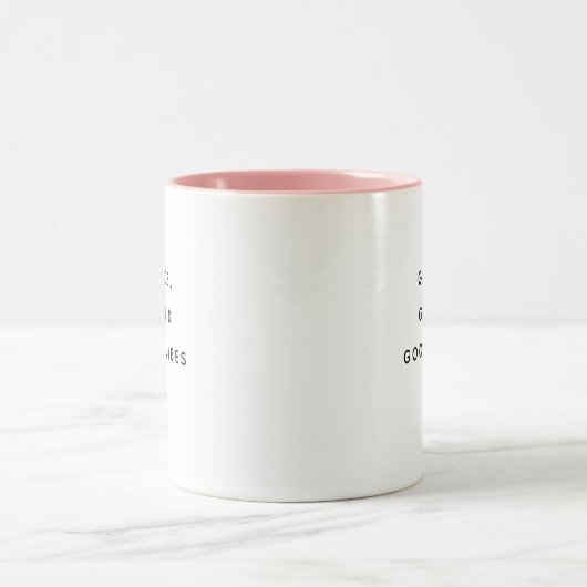 Grace Grit & Good Vibes Funny Modern Mug Tweekleurige Koffiemok (Center)