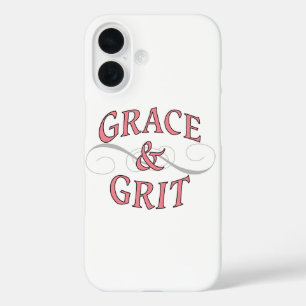 Grace & Grit in roze en grijs iPhone 16 Hoesje