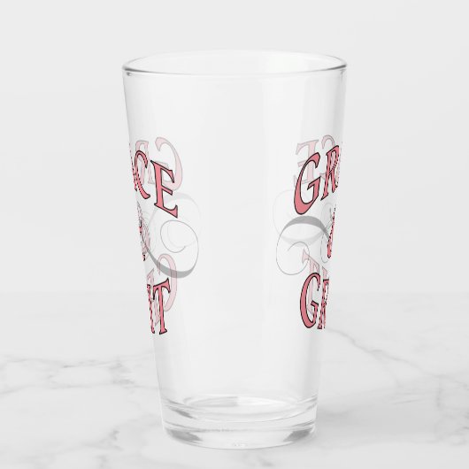 Grace & Grit in roze en grijs Glas (Links)