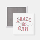 Grace & Grit in roze en grijs Magneet (Voorkant / Achterkant)