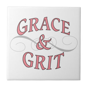 Grace & Grit in roze en grijs Tegeltje