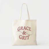 Grace & Grit in roze en grijs Tote Bag (Voorkant)
