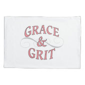 Grace & Grit Woorden in roze en grijs Kussensloop (Achterkant)