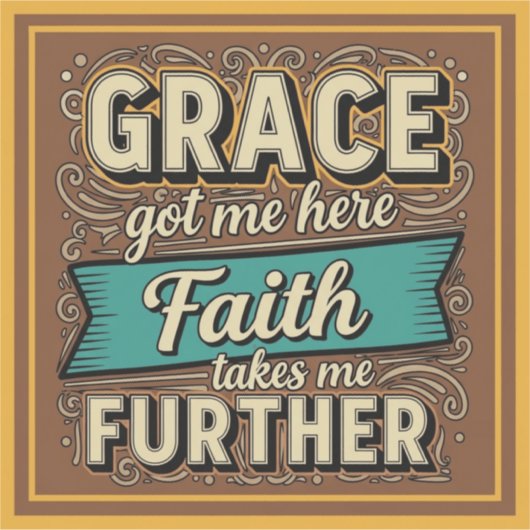 Grace heeft me hier retro design gebracht sticker (Voorkant)