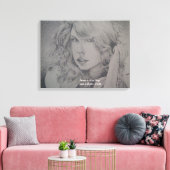 Grace in Ash: Portret van schoonheid Canvas Print (Insitu (Woonkamer))