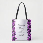 Grace in Bloom - Paarse Lily Canvas tas (Voorkant)