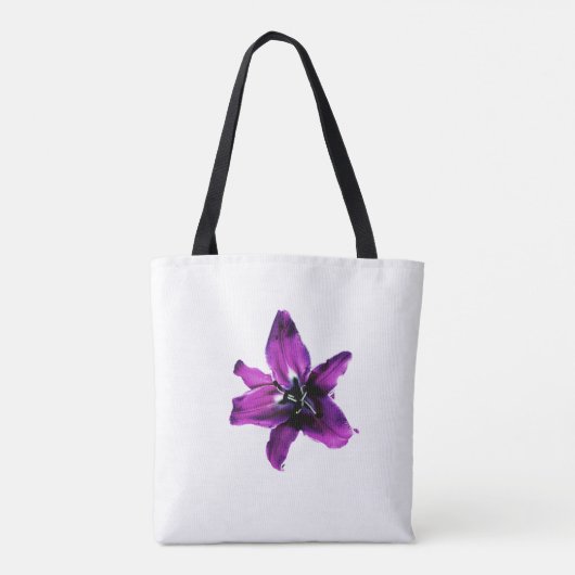 Grace in Bloom - Paarse Lily Canvas tas (Achterkant)