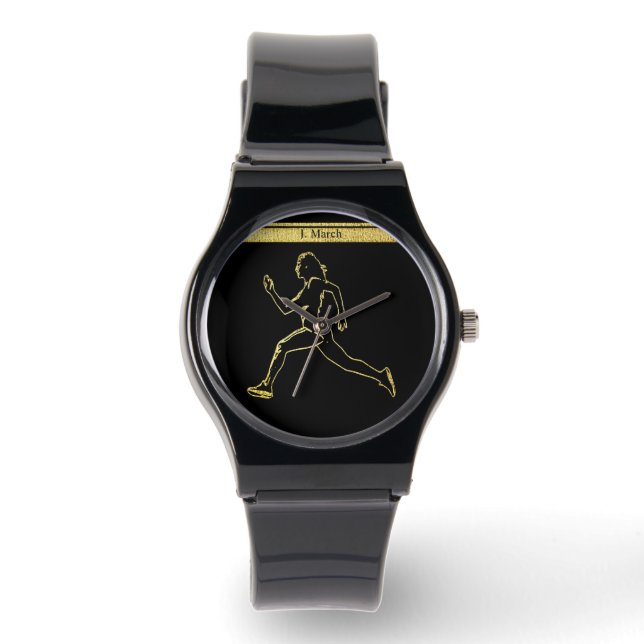 Grace in Motion: Het silhouet van snelheid Horloge (Voorkant)