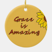 Grace is Amazing - Zonnebloem Keramisch Ornament (Achterkant)