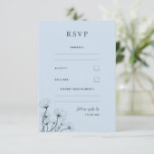 GRACE Moderne Botanique Mist Mariage RSVP Carte (Debout devant)