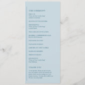 Grace Muted Blue Modern Wedding Programma (Achterkant)