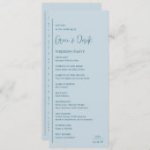 Grace Muted Blue Modern Wedding Programma (Voorkant / Achterkant)