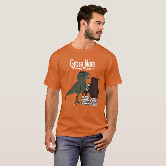 Grace Note T-Rex Piano T-shirt (Voorkant volledig)